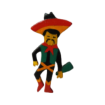 Wood handmade Mexican  brooch