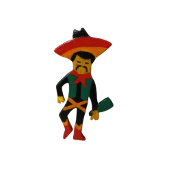 Wood handmade Mexican  brooch