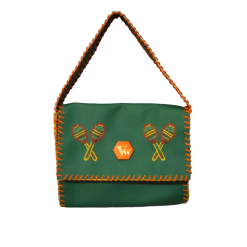 Mexican style green faux leather bag