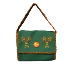 Mexican style green faux leather bag