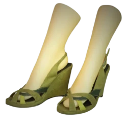 Vintage green woman shoes size 37