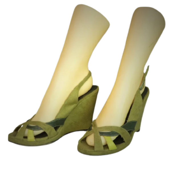 Vintage green woman shoes size 37