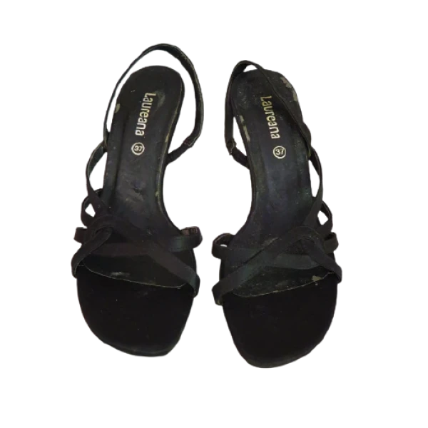 Vintage 90s black woman sandals shoes size 37 - Image 4