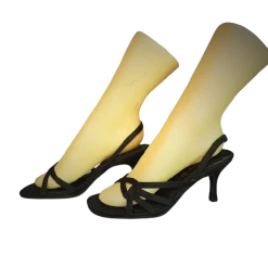 Vintage 90s black woman sandals shoes size 37