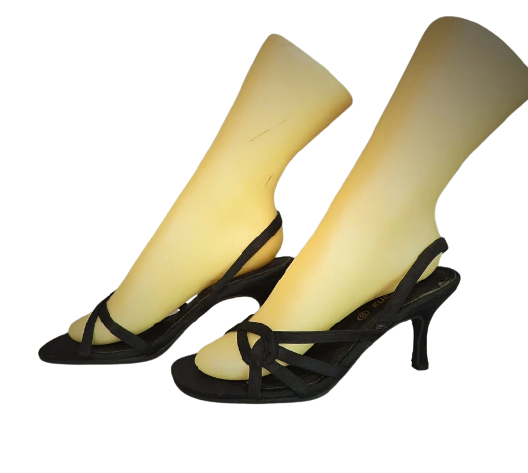Vintage 90s black woman sandals shoes size 37
