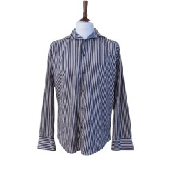 Vintage 90s Blue Striped man  shirt size L