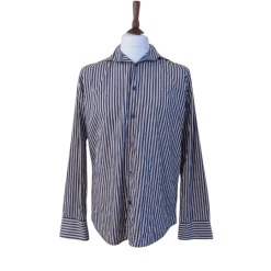 Vintage 90s Blue Striped man  shirt size L