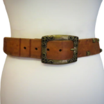 Clear Brown Leather  belt