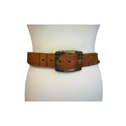 Clear Brown Leather  belt
