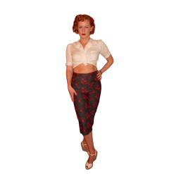 Vintage 80s/90s Grey Black Woman capri jeans size S