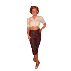 Vintage 80s/90s Grey Black Woman capri jeans size S