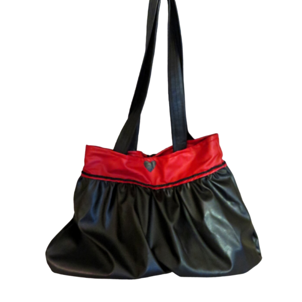 Black and Red faux leather  bag - Image 2