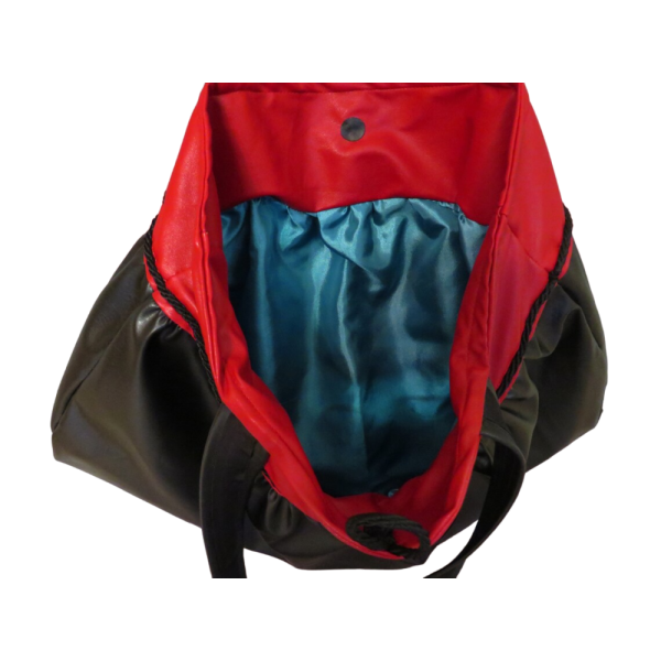 Black and Red faux leather  bag - Image 4