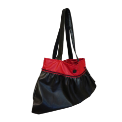 Black and Red faux leather  bag
