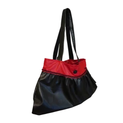 Black and Red faux leather  bag