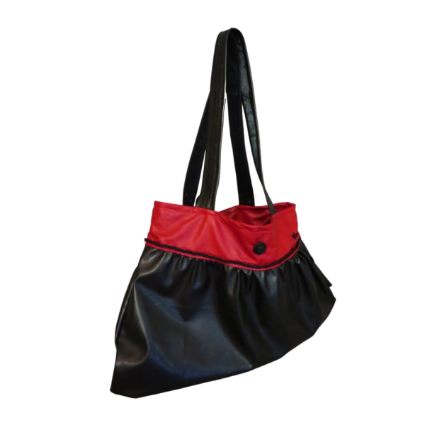 Black and Red faux leather  bag