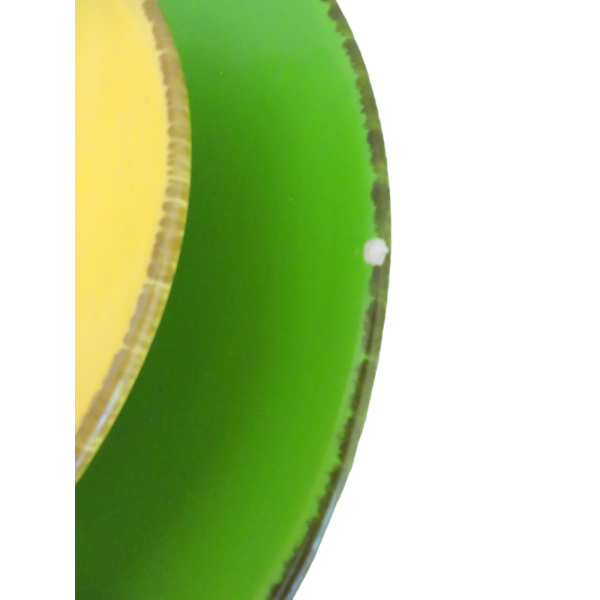 Vintage Green and Yellow Ceramic Duo Plates - Image 2