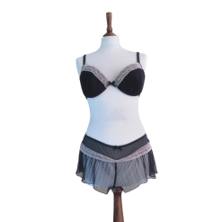 Vintage 90s Grey and pink lingerie size M