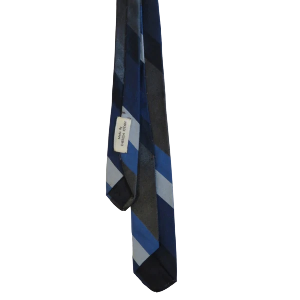 Vintage 80s/90s Blue and grey Tie - Image 4