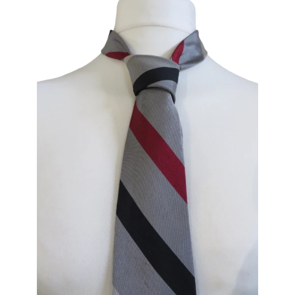 Vintage 40s/50s Grey and Red Tie - Image 2