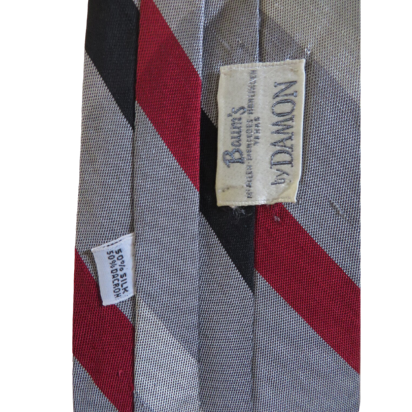 Vintage  40s/50s Grey and Red Tie - Image 3
