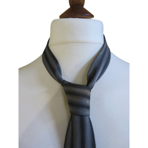 Vintage 80s Striped grey  tie - Image 3
