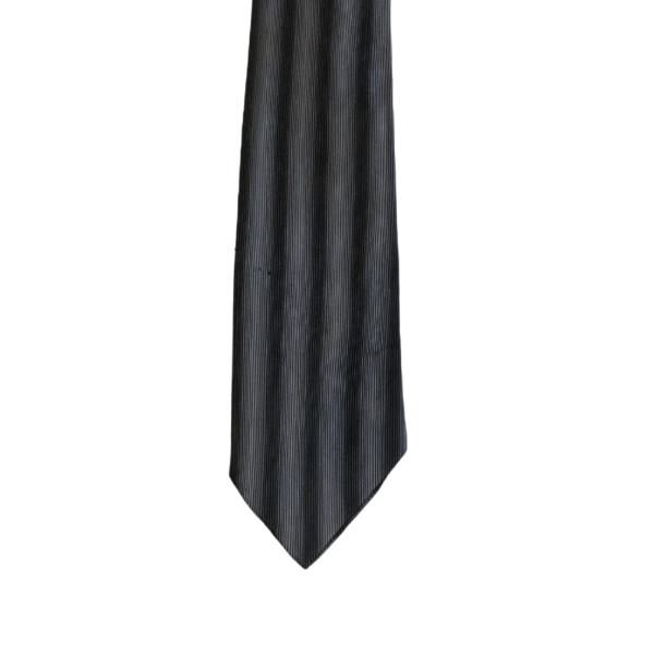 Vintage 80s Striped grey  tie - Image 4