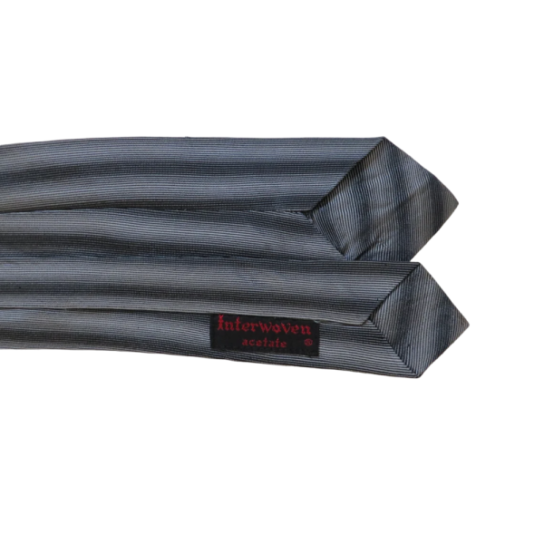 Vintage 80s Striped grey  tie - Image 5
