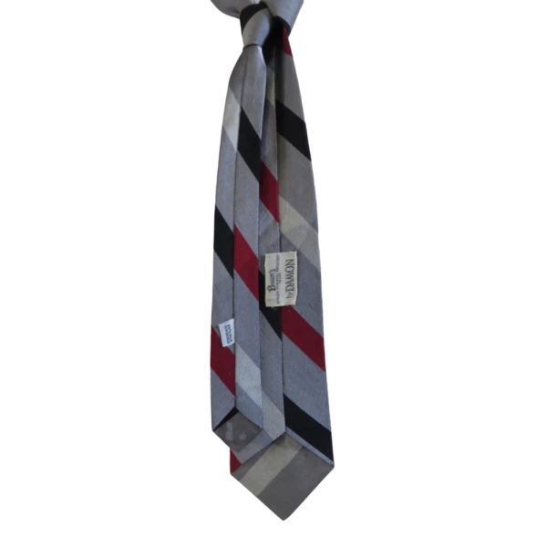Vintage 40s/50s Grey and Red Tie - Image 4