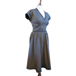50s Repro Grey Gabardine dress  size M