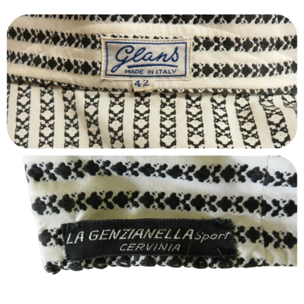 Vintage 50s/60s White and  Black woman  shirt , size S/M - Image 3