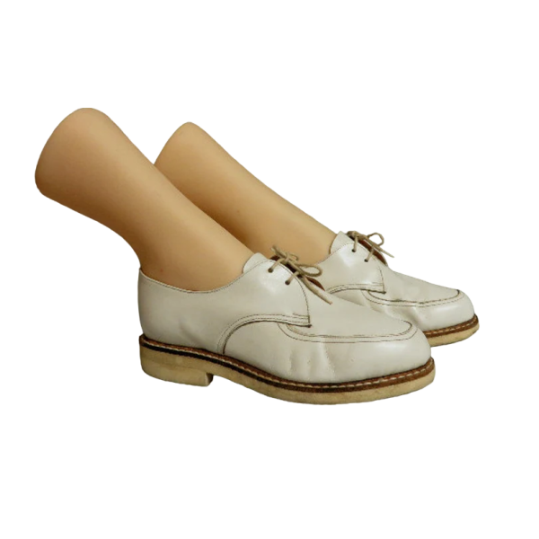 Vintage 40s/50s woman white leather shoes , size 36/37