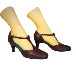 Vintage 90s Brown Leather shoes  size 37 EU