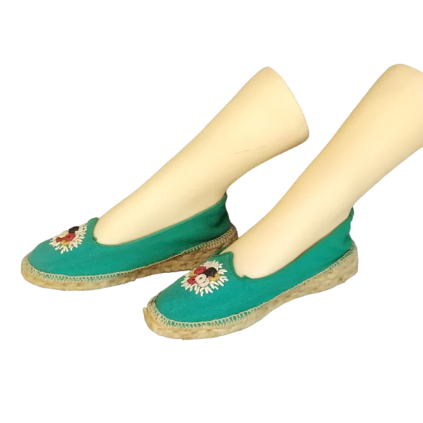 Vintage 40s 50s Green Woman Espadrillas  size 36/37EU - Image 3
