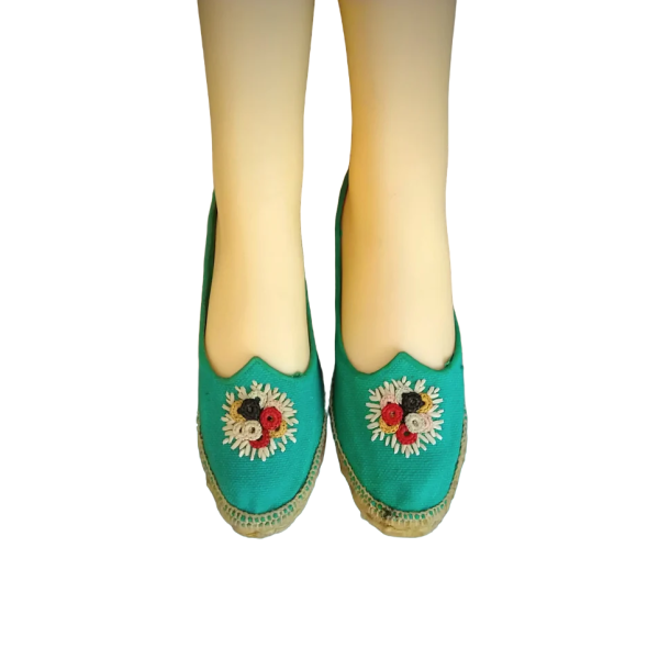 Vintage 40s 50s Green Woman Espadrillas  size 36/37EU - Image 4