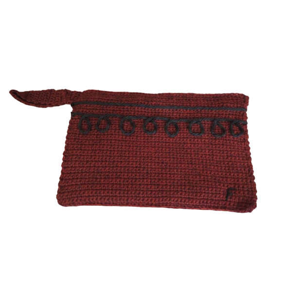 Brown Wool Crochet pochette