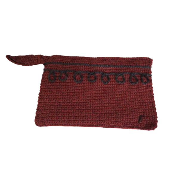 Brown Wool Crochet pochette
