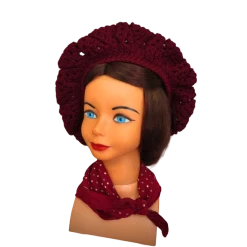 Burgundy  Crochet Beret