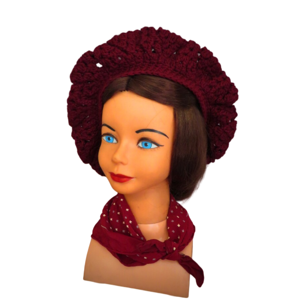 Burgundy  Crochet Beret