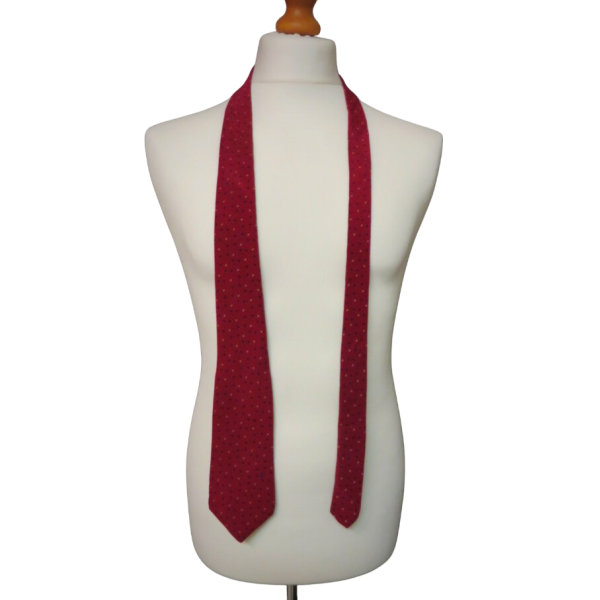 Vintage 80s/90s Burgundy Tie - Image 2
