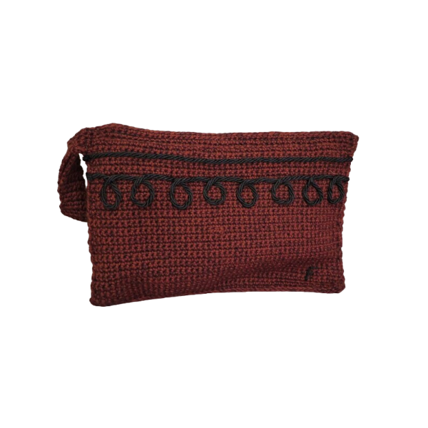 Brown Wool Crochet pochette - Image 2