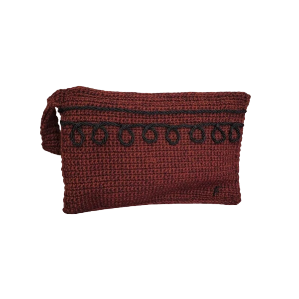 Brown Wool Crochet pochette - Image 2