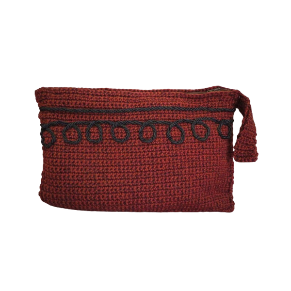 Brown Wool Crochet pochette - Image 3