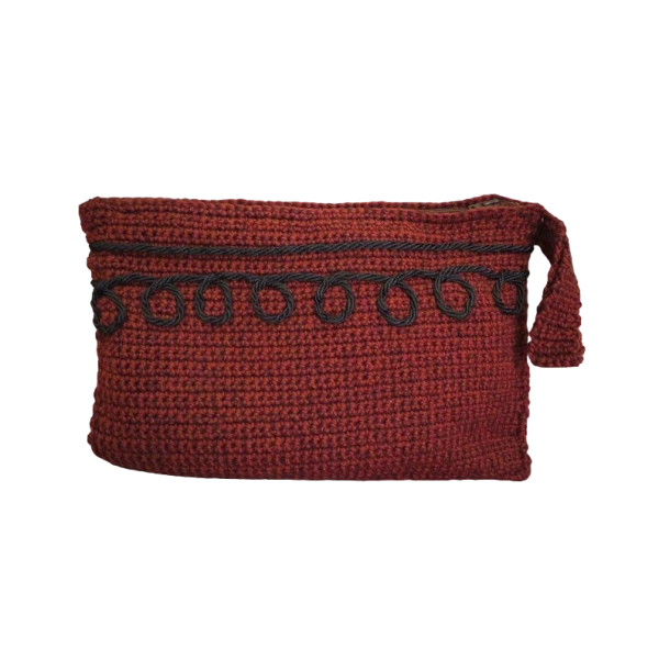 Brown Wool Crochet pochette - Image 3