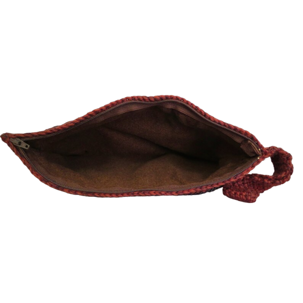 Brown Wool Crochet pochette - Image 4