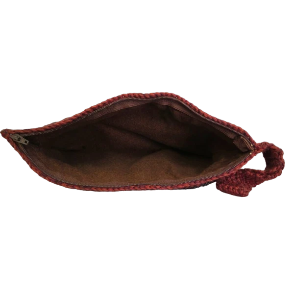 Brown Wool Crochet pochette - Image 4