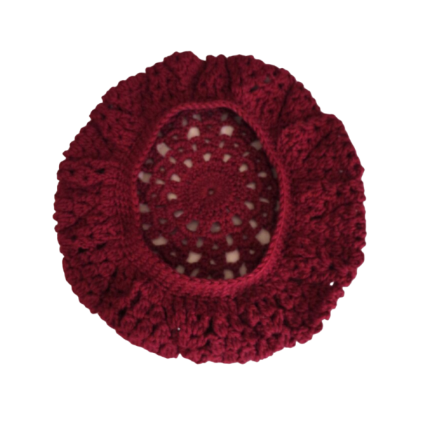 Burgundy  Crochet Beret - Image 4