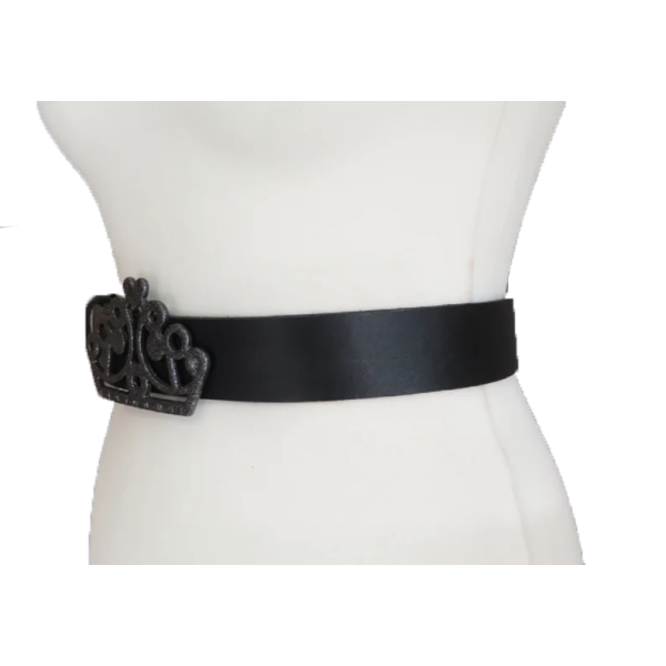 Vintage 90s Black Woman Belt Crown buckle - Image 2