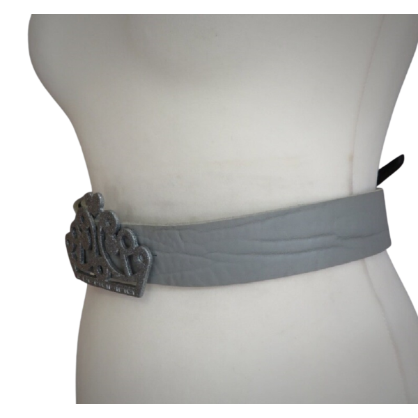 Vintage 90s Grey Woman belt Crown buckle - Image 5