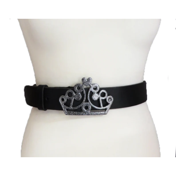 Vintage 90s Black Woman Belt Crown buckle